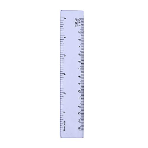 1KTon 6 Inches Plastic Ruler Straight Ruler Plastic Measuring Tool for Student School Office