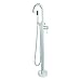 WOODBRIDGE Chrome Freestanding Tub Filler Bathtub Floor Mount Brass Bathroom Faucets with Hand Shower, F-0002