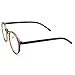 PenSee Vintage Inspired Eyeglasses Frame Round Circle Clear Lens Glasses (Tea brown)