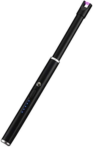 Yeleo Trosetry Light Arc Lighter, Flameless Electronic Lighter with Battery Indicator, USB Windproof, Portable Grill Candle, Kitchen Flameless Lighters, Electronic Cigarette Lighter Black (black 1)