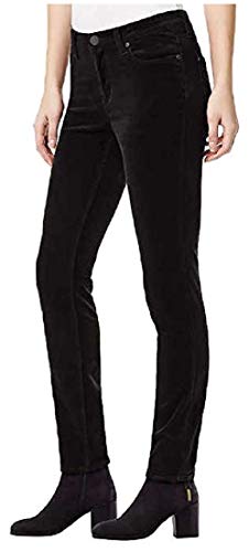 Buffalo David Bitton Women's Mid-Rise Slim and Sculpt Skinny Cords, Black, 12/32