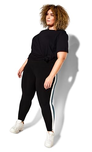 AVENUE PLUS SIZE LEGGING COLOURBLOCK, IN BLK/SAPPHIRE, SIZE, 20