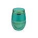 HOST Cooling Cup, Set of 1 Double Wall Insulated Freezable Drink Chilling Tumbler with Freezing Gel, Glasses for Red and White Wine, 8.5 oz, Translucent Green