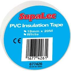 SupaLec - BE28 - PVC Insulation Tape Pack 10 - White 20 Metre