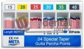 META - Gutta Percha Points Color Coded .04 Taper Spill Proof 107621 Us Dental Depot