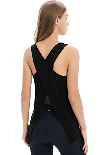 image for Fihapyli Women's Yoga Tanks Active Tops Cross Back Yoga Shirt Activewe