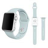 Apple Watch Band, Shielda Soft Smart Watch Replacement Band Sport Band For Apple Watch [3 pieces of straps are included for 2 lengthes] (42MM Turquoise)
