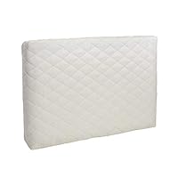 Maxbea Indoor Winter Air Conditioner Cover, Quilted Double Insulation Window Wall AC Units Cover for Blocking Cold Air Out and Eliminating Dust Buildup, Creamy White Cover (Large, 25x17x2.5)