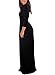 Dearlovers Women Long Sleeve Casual Plain Maxi Dress with Pockets Medium Size Black