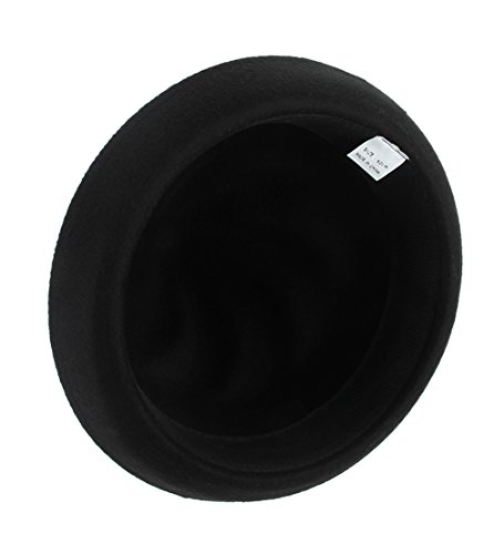 EOZY Girls Wool Felt Roll Brim Bowler Derby Hats Billycock Cloche 21" (Black 2)