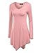 Made By Johnny MBJ WT737 Womens Long Sleeve Handkerchief Tunic L Pink