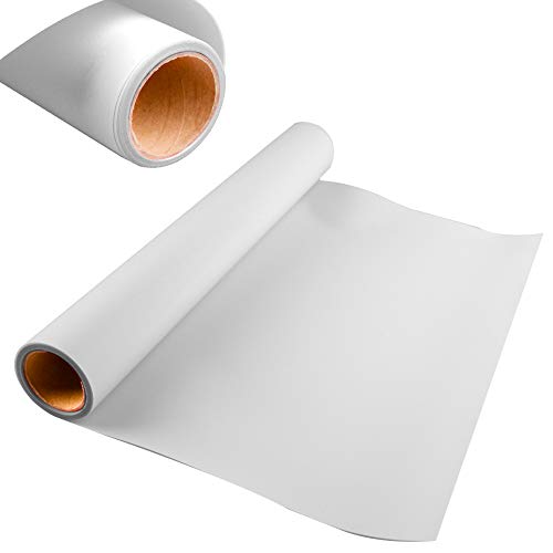 KISSWILL Heat Transfer Iron on Vinyl 12 Inches by 6 Feet for T-Shirts, HTV Vinyl Rolls Compatible with Silhouette Cameo or Cricut Heat Press Machine, Easy to Cut and Weed (White)