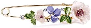 LJTOUS Large Vintage Female Brooches Pins Women Collar Pin Flower Rhinestone Brooch Pin Woman Jewelry