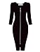 TAM WARE Womens Front Zip Long Sleeve Bodycon Midi Dress