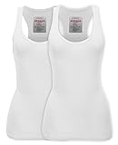 Zenana Women's Plain Solid Color Ribbed Racerback Tank Top Shirt Plus Sizes 2 Pack: White | White X-Large
