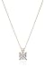 Jewelili 10K Gold 7MM Princess Cut Cubic Zirconia Solitaire Pendant Necklace, 18'' Rope Chain