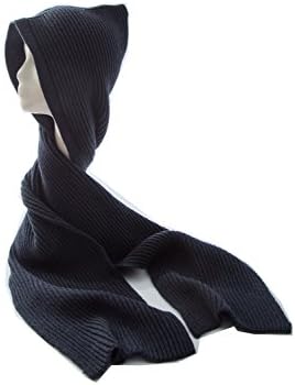 Novel Harp Womens Girls Soft Winter Warm Hood Scarf Headscarf Stylish Knit Snow Scarf Hat (Blue)