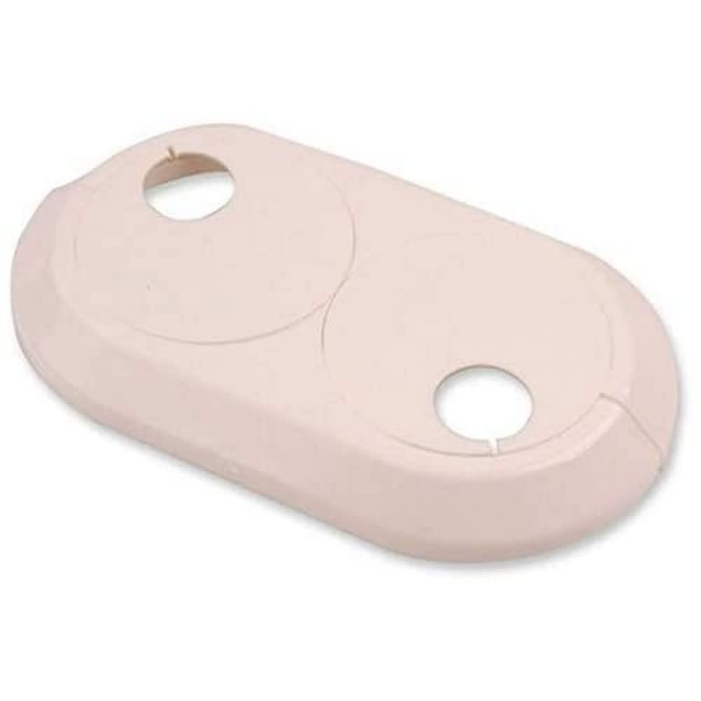 Double 15mm PVC White Radiator Plastic Water Pipe Cover Collar Rose