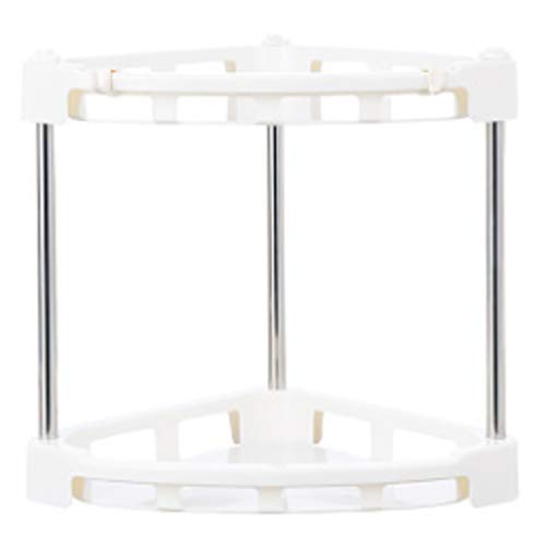 Mehousa 2-Tier Corner Storage Organizer Shelf I Best Kitchen Spice Rack, Makeup/Cosmetics Counter Organizing Stand, Bathroom Organizer with Extra-Sturdy Construction (Off White) (2-Tier)