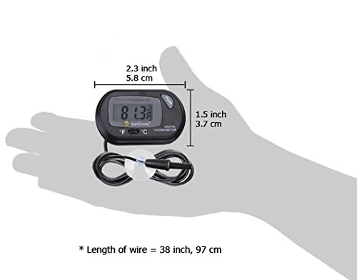 image for SunGrow Digital Thermometer, 2.3-inches by 1.5-inches, for Aquarium or