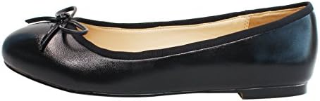 fast charm Womens Round Toe Knot Ballet Large Size Black Flats US6