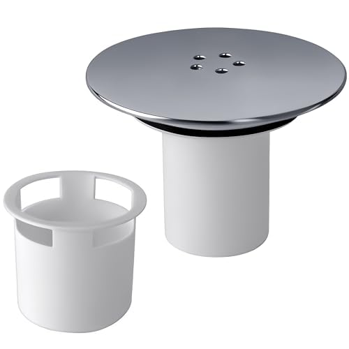 Direct Online Shopping Chrome Shower Plughole Cover - 115mm Replacement for Fast Flow Drain Protection in Tray, Waste Trap, and Drain. Keep Clean Clog-Free Cap Tube Round (DOS/STC/CHR)