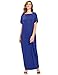 Verdusa Women's Summer Casual Loose Long Dress Short Sleeve Pocket Shift Maxi Dress Blue L