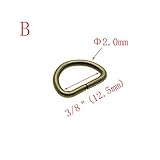 100pcs/pack 1/2 inch Metal D Ring Semi-Circular Non Welded Nickel Plated for Hardware Bags Ring Hand DIY Accessories (Antique Brass, Webbing Size 12mm)