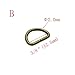 Metal D Ring 1/2 inch Non Welded Nickel Plated Pack of 100 (Antique Brass, Webbing Size 12mm)