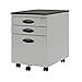 Calico Designs Metal Full Extension, Locking, 3-Drawer Mobile File Cabinet Assembled (Except Casters) for Legal or Letter Files with Supply Organizer Tray in Silver