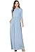 ANNABELLE Women's 3/4 Sleeve Long Maxi Dresses with Side Pockets