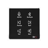 HELMER in Wall Audio Amplifier, Wall Mount Bluetooth Receiver, in-Wall Stereo Audio Volume Controller, Black, L50