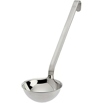 Rösle Stainless Steel Hooked Handle Ladle with Pouring Rim, 8.0-Ounce