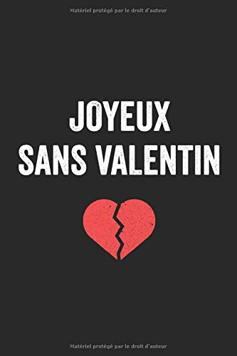 Joyeux Sans Valentin Journal Carnet De Notes Ligne Drole Pour Celibataire Joli Cadeau Original Rigolo De Saint Valentin Ou Anniversaire Pour Ami Ou Pages Format 15 24x22 cm French Edition Editions Carnets Des Amazon Com