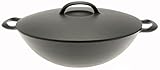 Iwachu Cast Iron Wok with Lid, Black