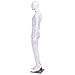 Giantex Male Mannequin Egghead Plastic Full Body Dress Form Display High Gloss(White, Style 1)