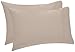 Amazon Brand – Pinzon 400 Thread Count Egyptian Cotton Sateen Hemstitch Pillow Cases - Set of 2, Standard, Taupe