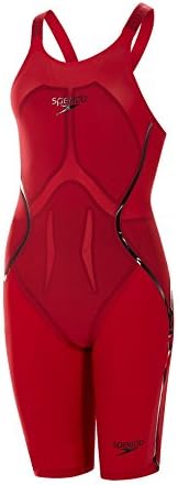 Speedo LZR Racer X Open Back Competition Swimming Costume - Red Fed/Black Gloss