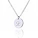 AOLO Unique Initial Disc Necklace Personality Necklace R