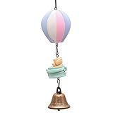 Norbi Hot Air Balloon Wind Chime Dog Wind Chime for Wall Window Hanging Ornament Wedding Decoration Craft-Blue