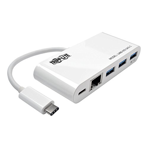 Tripp Lite 3-Port USB-C to USB-A (3x) Portable Hub with Gigabit Ethernet Port (GbE), USB-C Charging PD Port, USB 3.1 Gen 1 Type-C (U460-003-3AG-C)