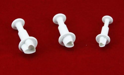 Great Chance 3-Piece Fondant Heart Shaped Plunger Cutter Cake Decorating Fondant Plunger Embossing Tool