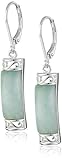 Sterling Silver Jade Dangle Earrings