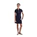 French Toast Girls' Big Short Sleeve Ruffle Placket Polo Dress, Navy, 10-12