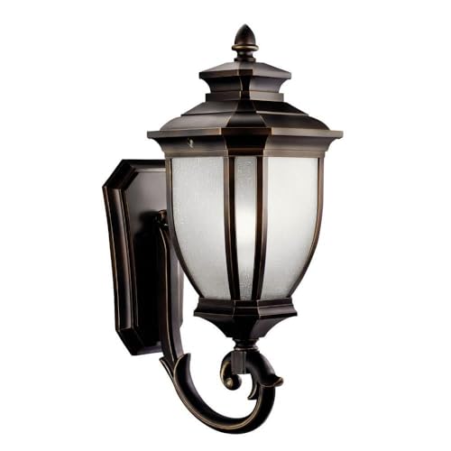 Kichler Salisbury 24.25" 1 Light Outdoor Wall Light with White Linen Glass in R…