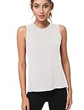 Bamans Women's Cute Mesh Sleeveless Workout Clothes Yoga Tops Open Back Exercise Gym Shirts Sports Running Tank Tops