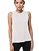 Bamans Women's Cute Mesh Sleeveless Workout Clothes Yoga Tops Open Back Exercise Gym Shirts Sports Running Tank Tops
