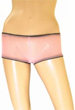 Underglam Sheer Pink with Black Trim Boy Short S