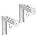 Mount-It! Projector Screen Wall Mount L-Brackets - Wall Hanging Bracket For Home Projector and Movie Screens, 6 inch Adjustable Mounting Hooks for Projection Screen, 1 Pair, White, 66 Lb Capacity Each