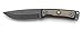 CRKT Ruger Powder-Keg Fixed Blade Knife with Sheath Hunting and Outdoor Knife, Black Drop Point Blade, Textured Rubber Handle Scales, Leather Sheath R1401K